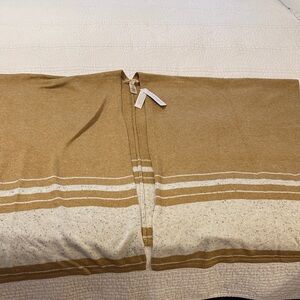 Soft Surroundings Tan & Cream Striped Cardigan Wrap